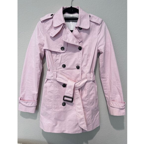 Zara Basic Pink Trench Coat - Picture 1 of 6